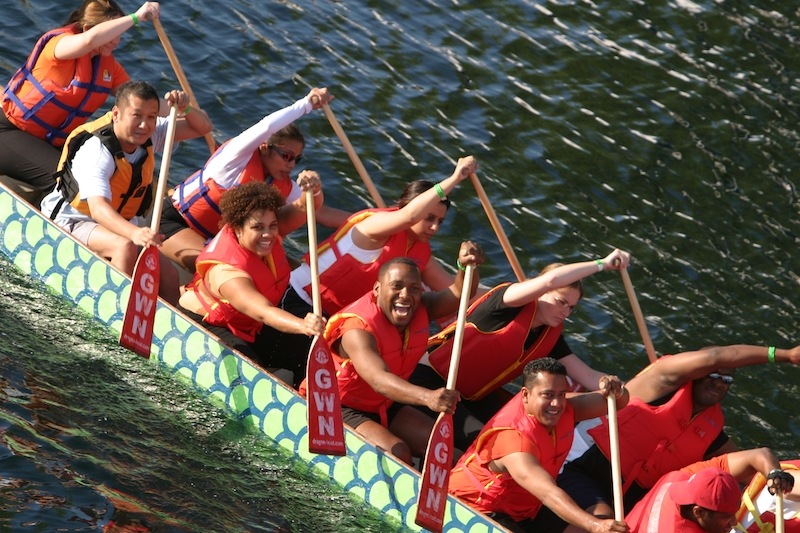 dragon boat rowers in gym dragon boat festival