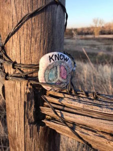 719 rocks peace rock on fence